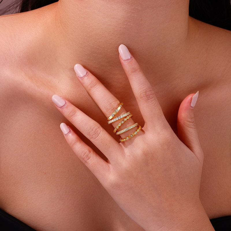 Starlight Golden Melody Jewelry Set With Moissanite with Gold-plated S925 Sterling Silver