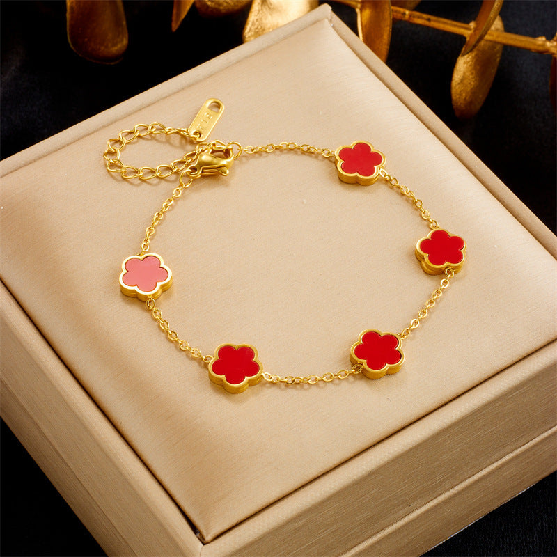 Clover Flower Gold-plated Stainless Steal Jewelry Set