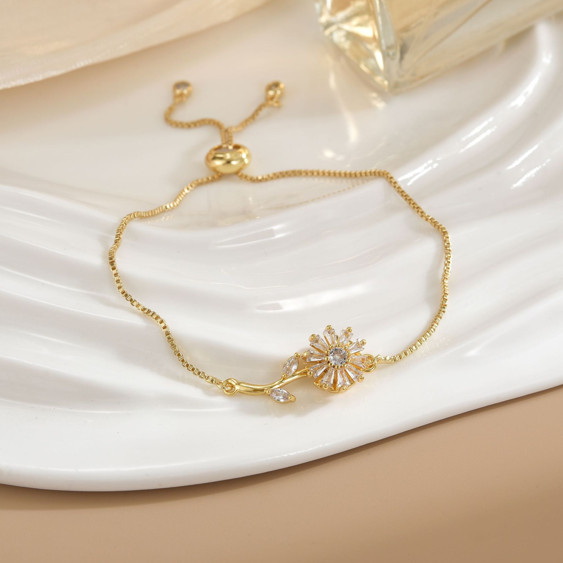 Simple Rotatable Pendant Bracelet -  Pure Copper Gold-plated Bracelet Various Designs