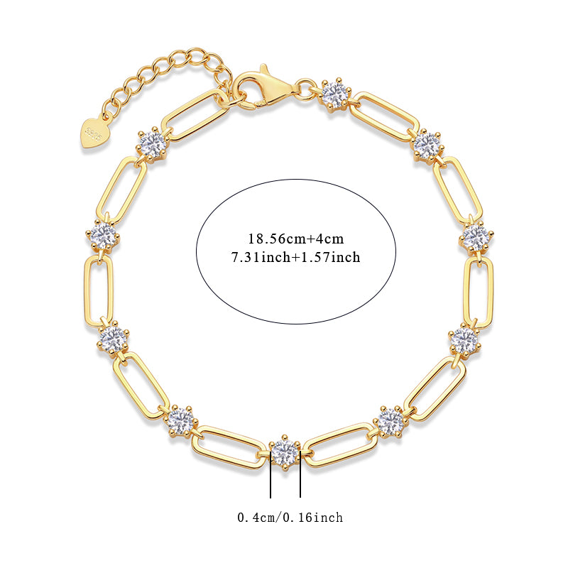 Gold-plated S925 and Moissanite Bracelet