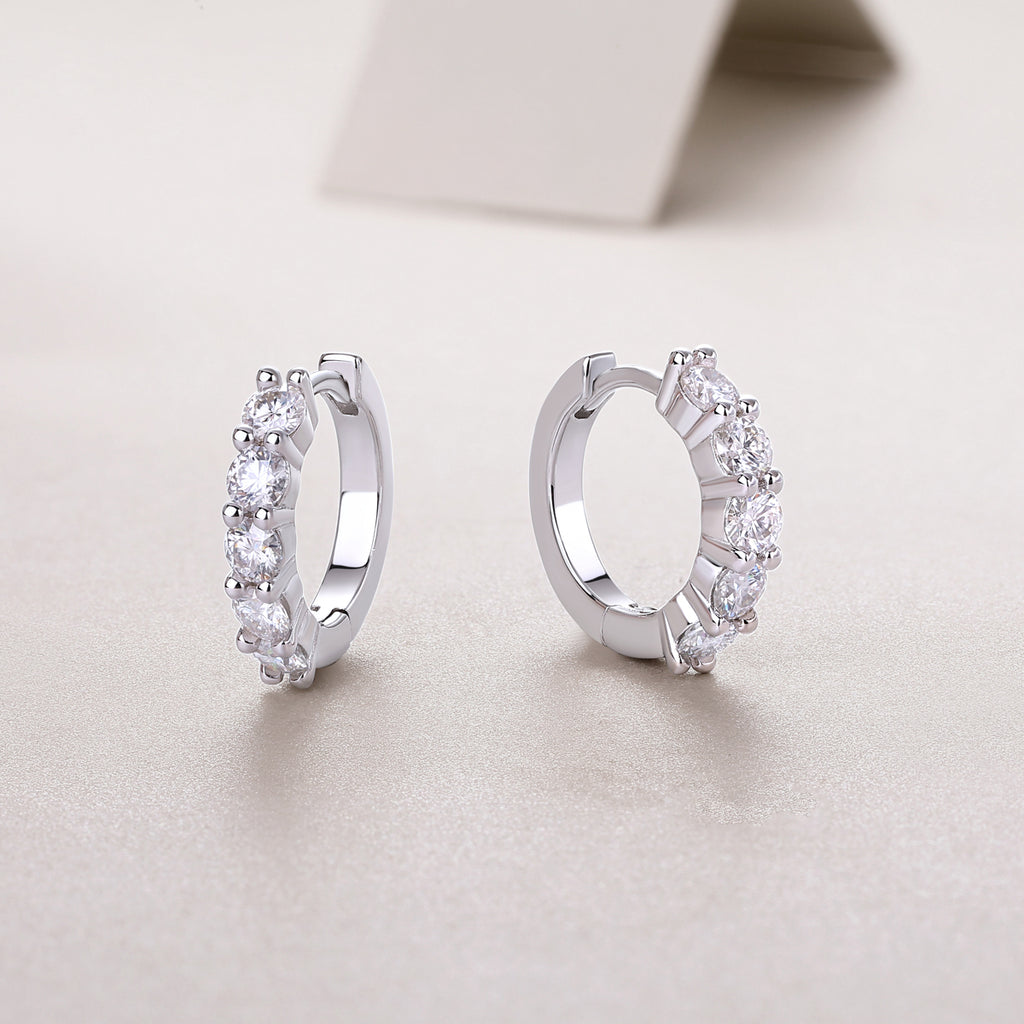 Diamond Earrings With Moissanite Silver