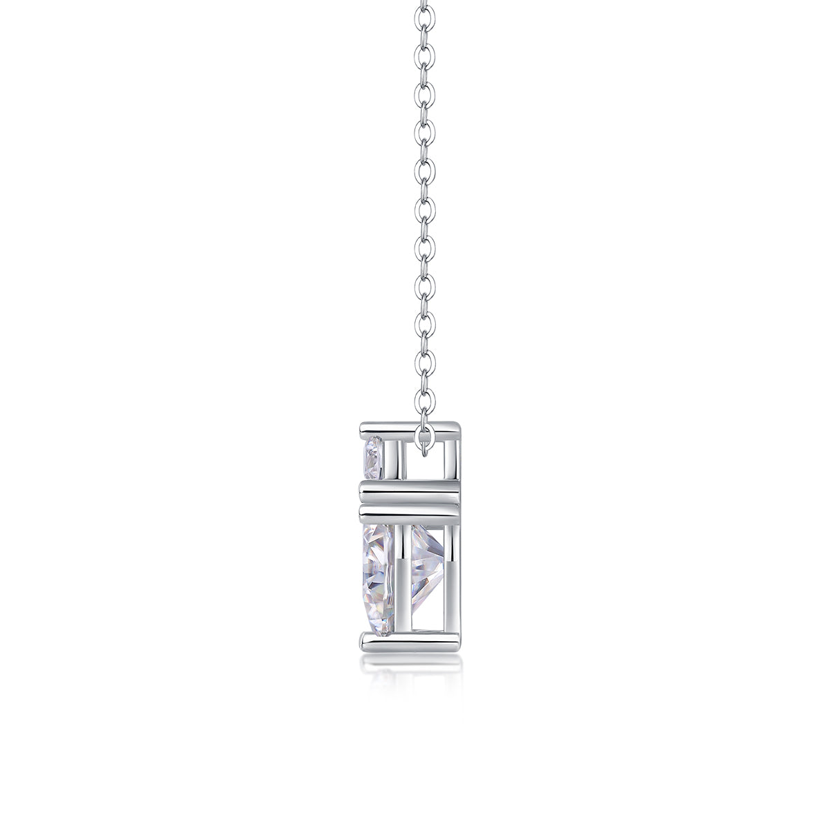 Ripple Fantasy Pendant Necklace - Moissanite S925 Sterling Silver And Platinum Plating