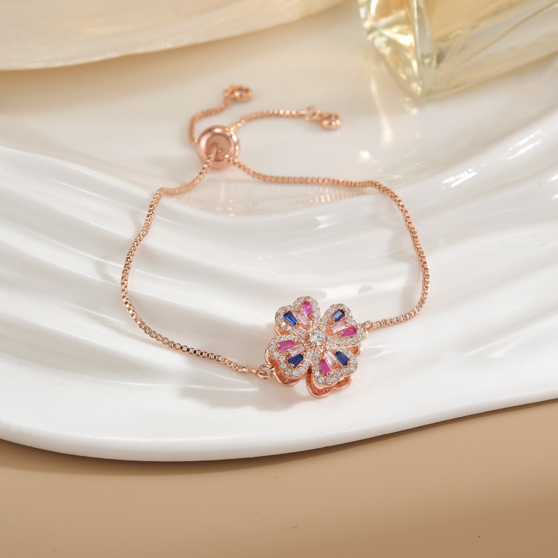 Simple Rotatable Pendant Bracelet -  Pure Copper Gold-plated Bracelet Various Designs