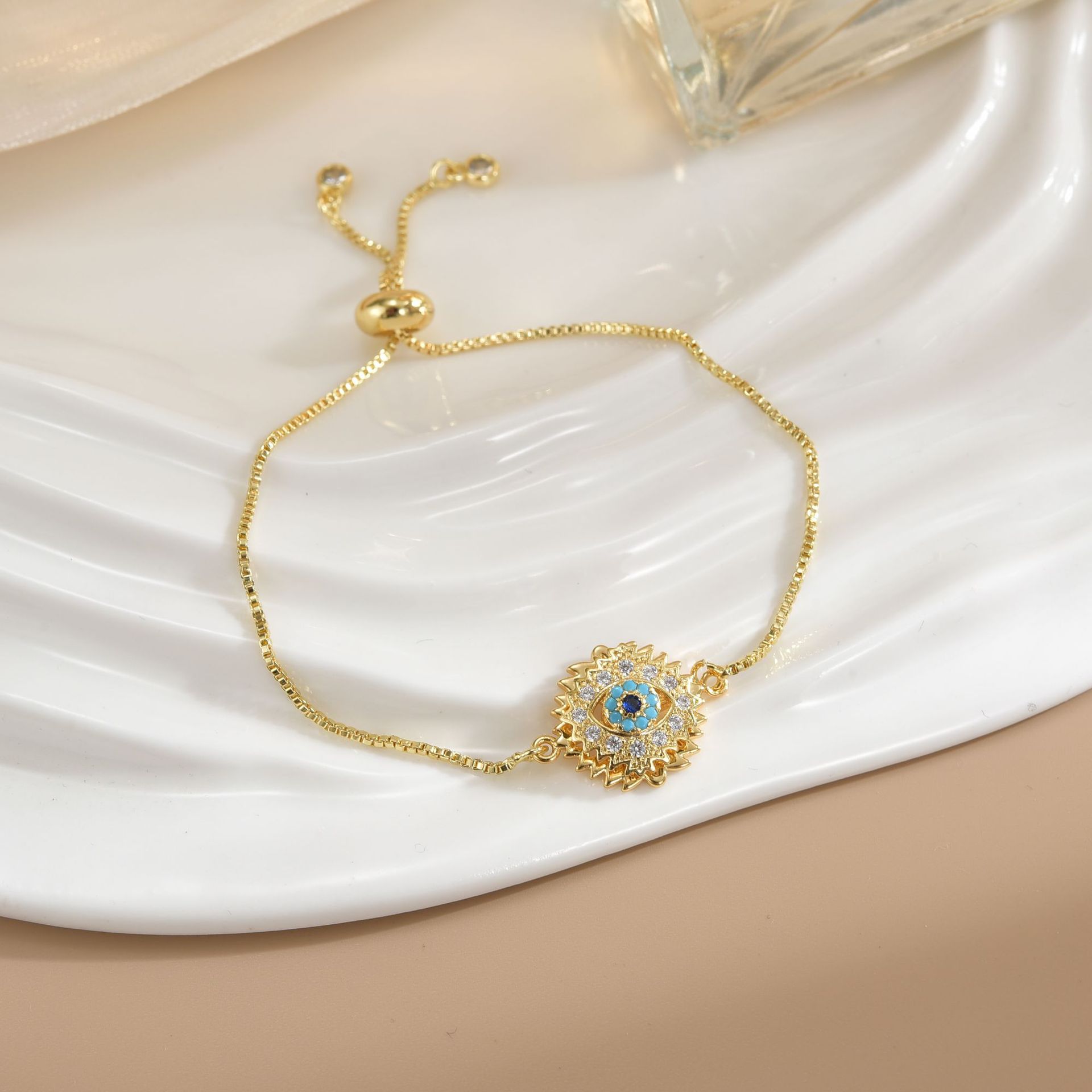 Simple Rotatable Pendant Bracelet -  Pure Copper Gold-plated Bracelet Various Designs