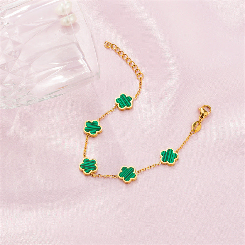 Clover Flower Gold-plated Stainless Steal Jewelry Set