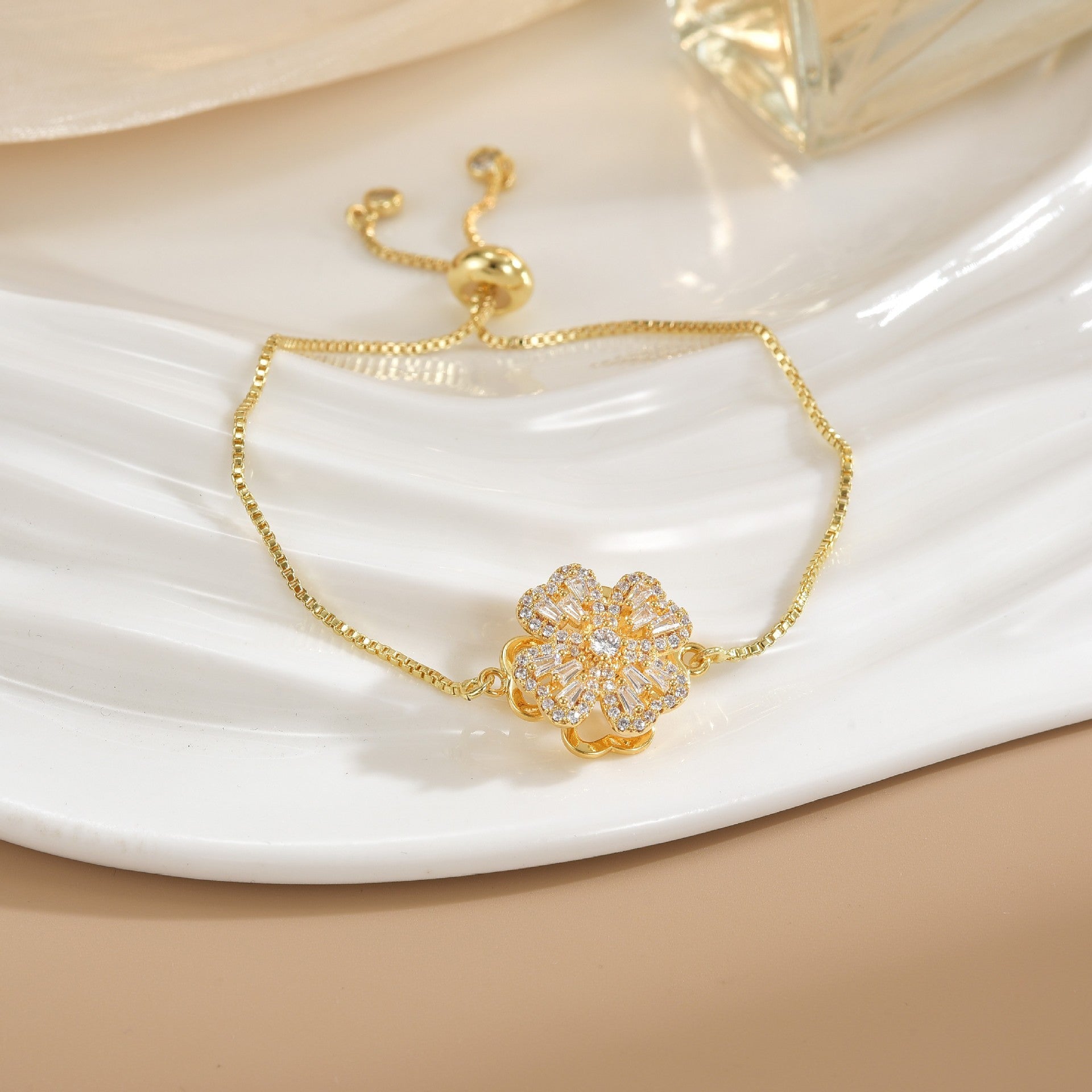Simple Rotatable Pendant Bracelet -  Pure Copper Gold-plated Bracelet Various Designs