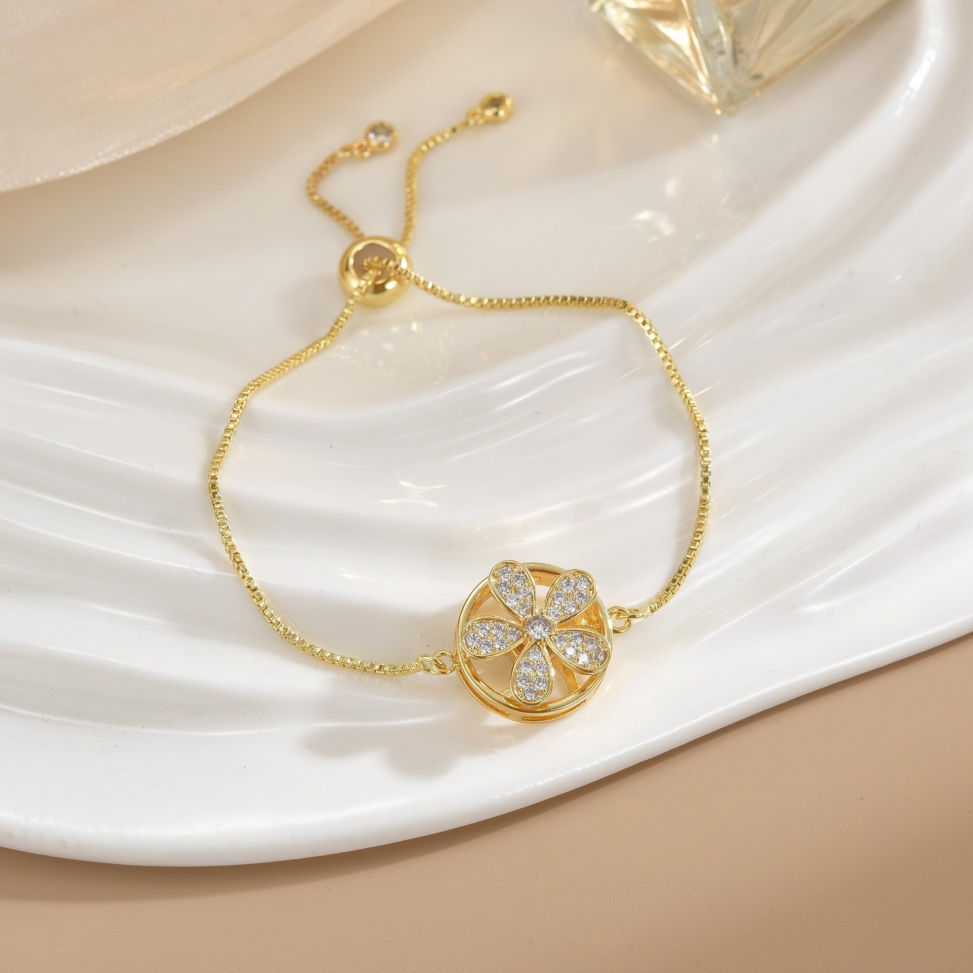 Simple Rotatable Pendant Bracelet -  Pure Copper Gold-plated Bracelet Various Designs