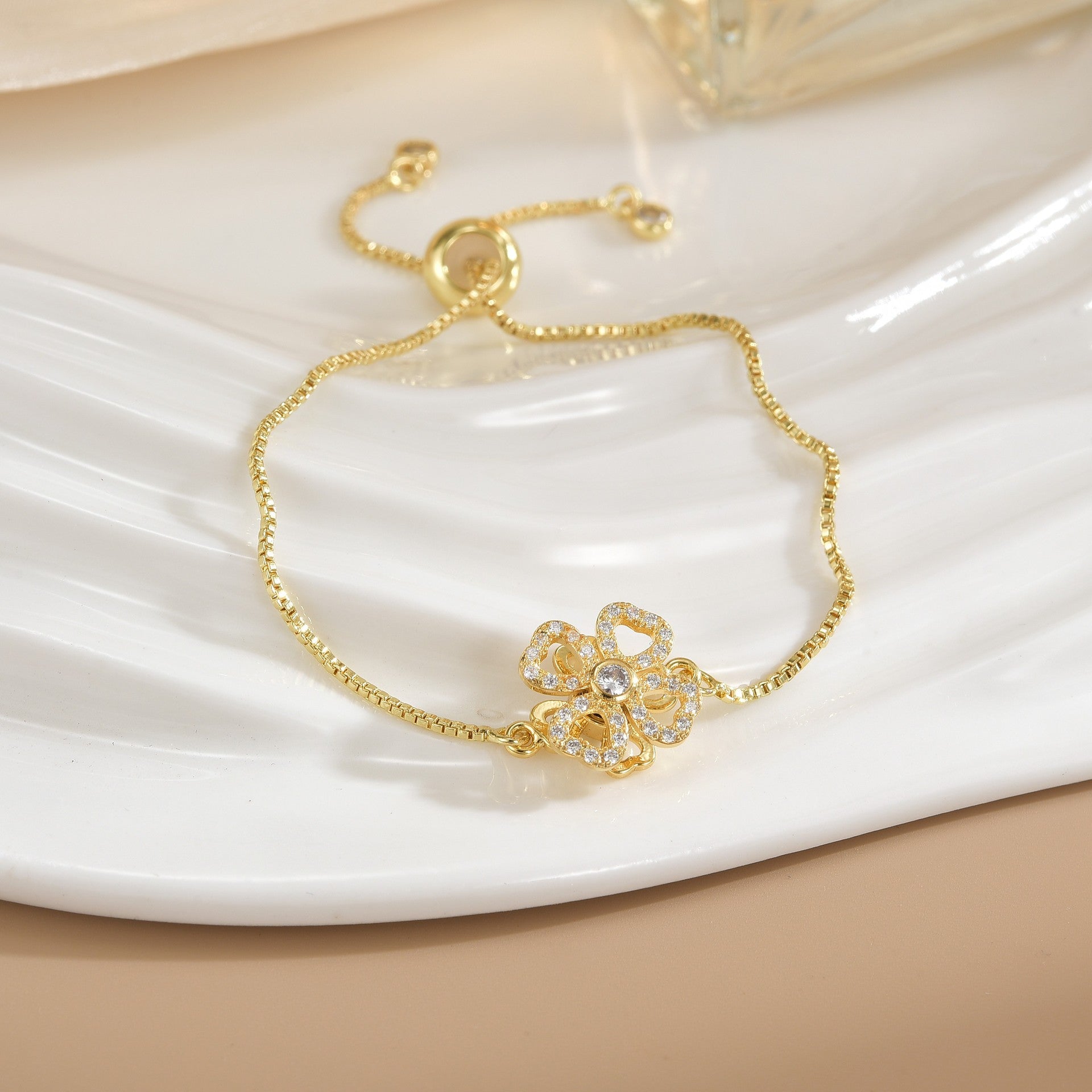 Simple Rotatable Pendant Bracelet -  Pure Copper Gold-plated Bracelet Various Designs