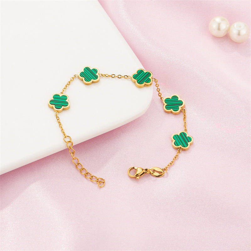 Clover Flower Gold-plated Stainless Steal Jewelry Set