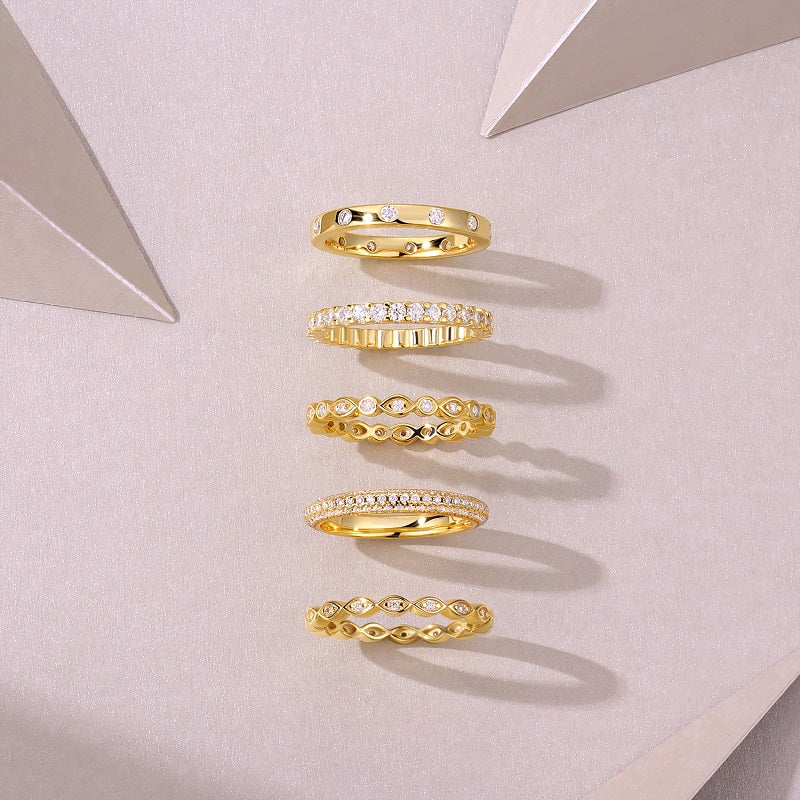 Starlight Golden Melody Jewelry Set With Moissanite with Gold-plated S925 Sterling Silver