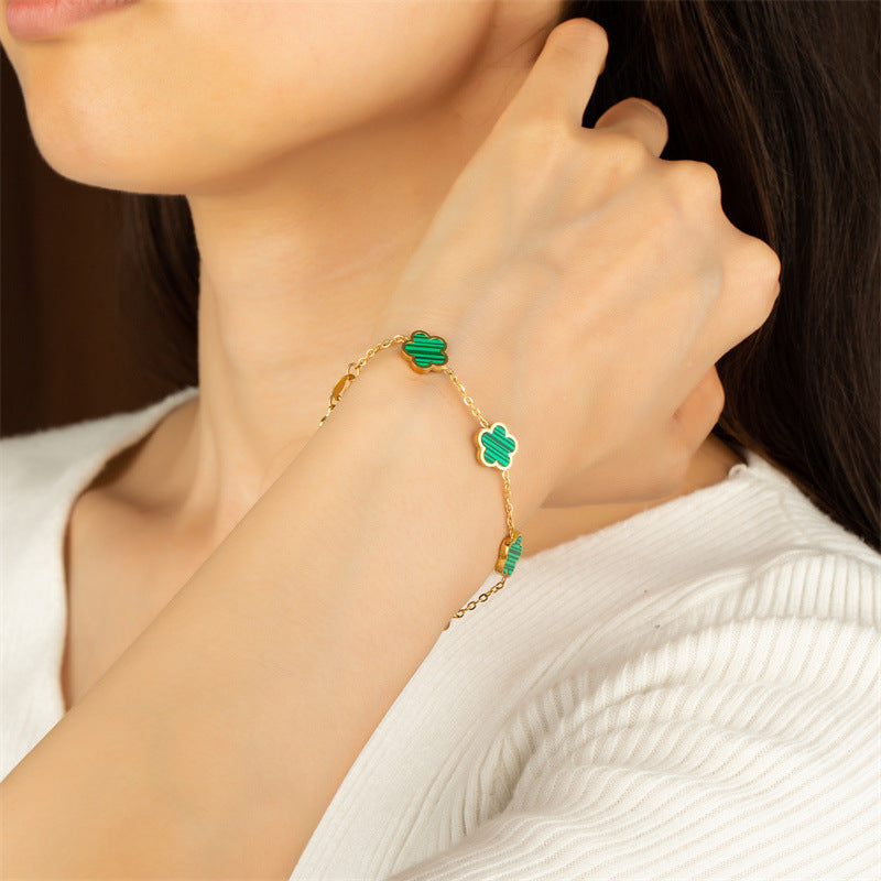 Clover Flower Gold-plated Stainless Steal Jewelry Set