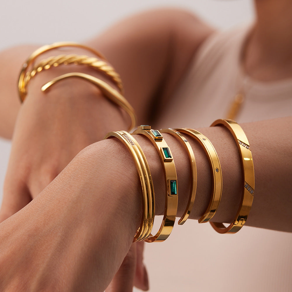 Gold-plated Stainless Steel Bracelets, Various Styles, Build Your Stack