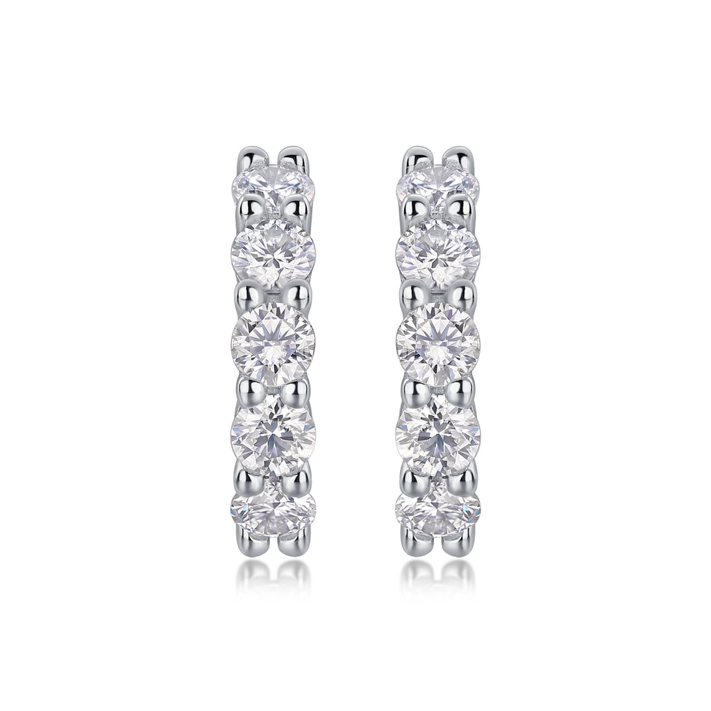 Diamond Earrings With Moissanite Silver
