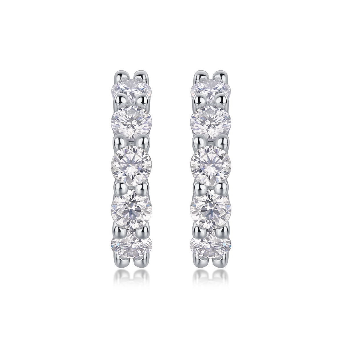 Diamond Earrings With Moissanite Silver