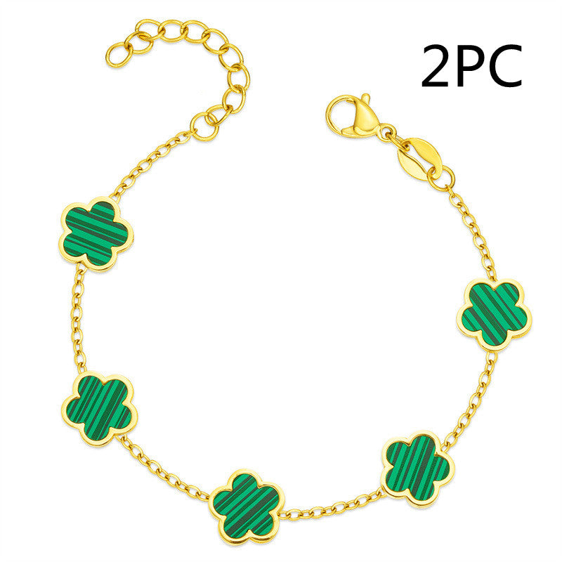 Clover Flower Gold-plated Stainless Steal Jewelry Set