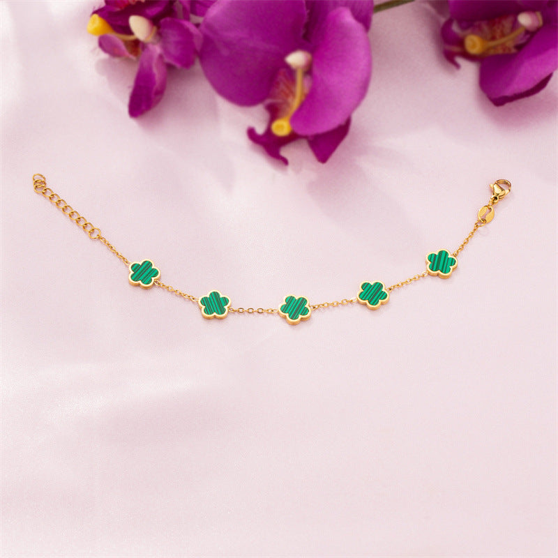 Clover Flower Gold-plated Stainless Steal Jewelry Set