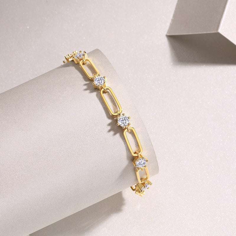 Gold-plated S925 and Moissanite Bracelet