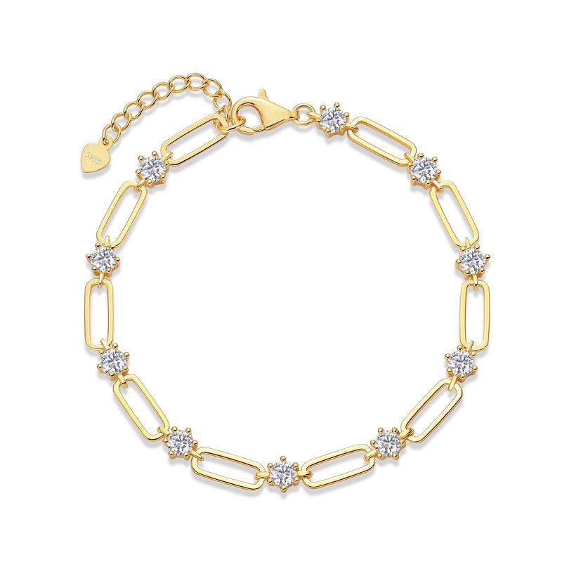 Gold-plated S925 and Moissanite Bracelet