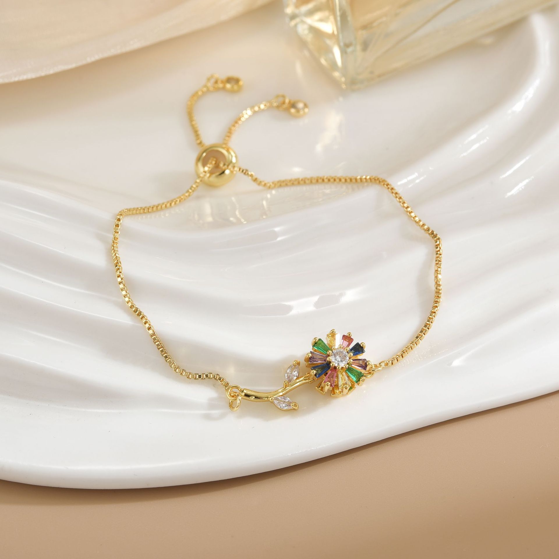 Simple Rotatable Pendant Bracelet -  Pure Copper Gold-plated Bracelet Various Designs