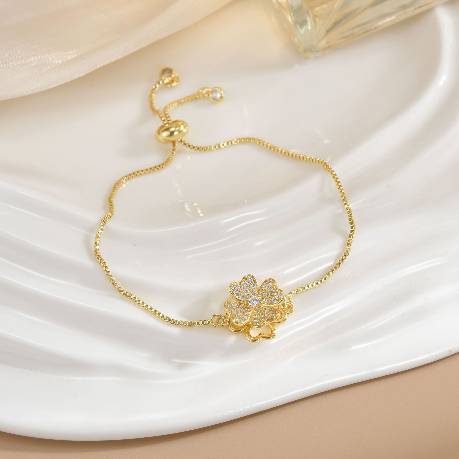 Simple Rotatable Pendant Bracelet -  Pure Copper Gold-plated Bracelet Various Designs