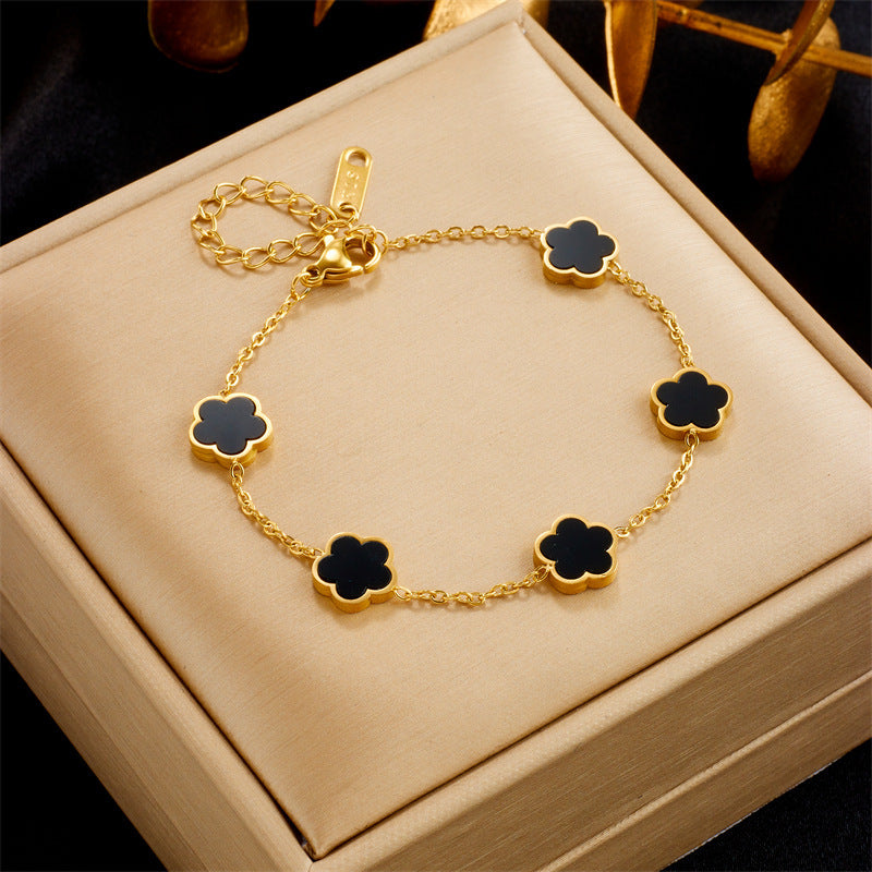 Clover Flower Gold-plated Stainless Steal Jewelry Set