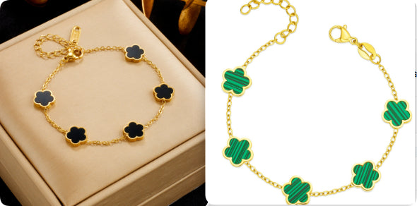 Clover Flower Gold-plated Stainless Steal Jewelry Set