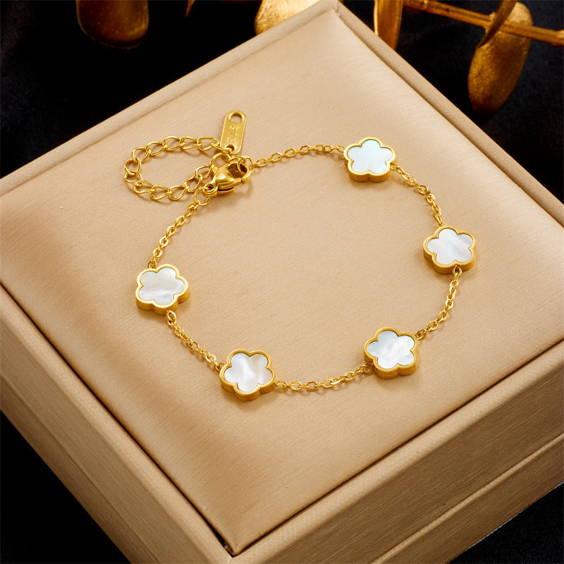 Clover Flower Gold-plated Stainless Steal Jewelry Set