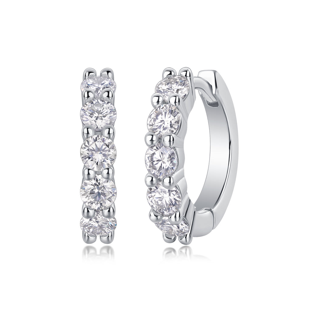 Diamond Earrings With Moissanite Silver