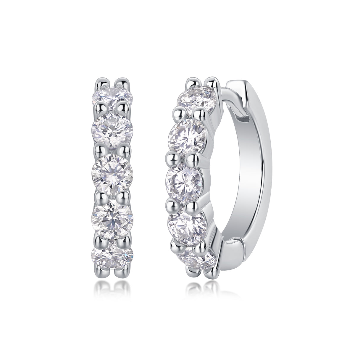 Diamond Earrings With Moissanite Silver