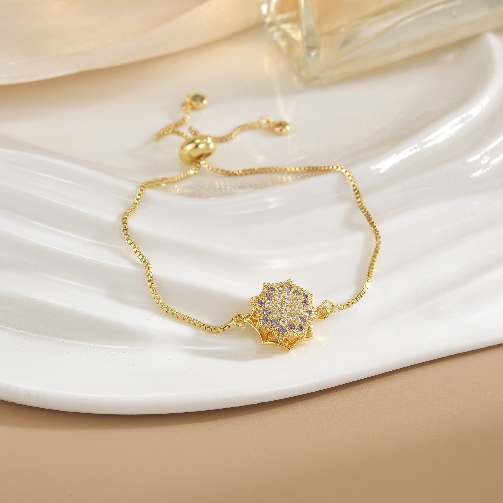 Simple Rotatable Pendant Bracelet -  Pure Copper Gold-plated Bracelet Various Designs