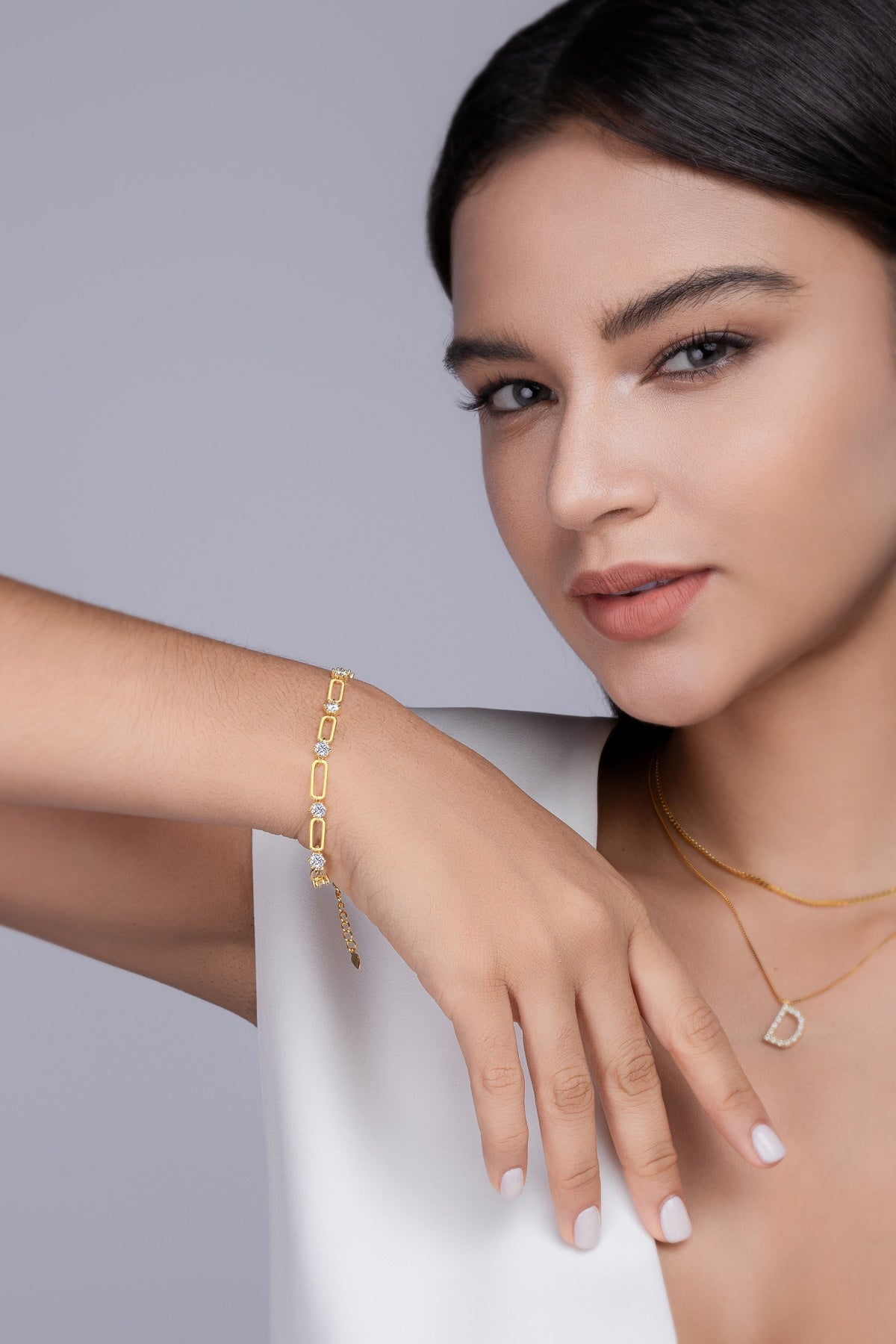 Gold-plated S925 and Moissanite Bracelet