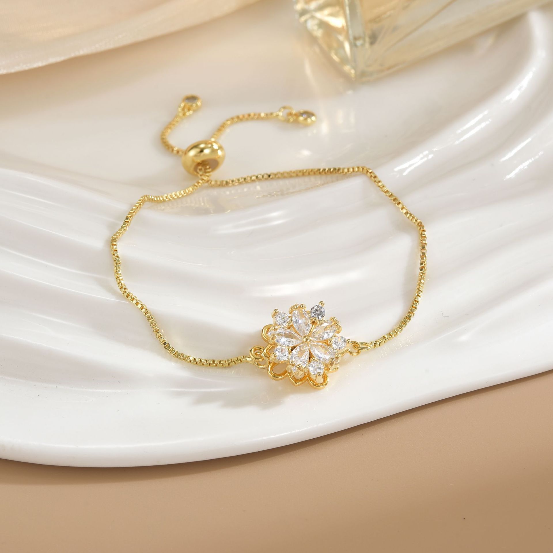 Simple Rotatable Pendant Bracelet -  Pure Copper Gold-plated Bracelet Various Designs
