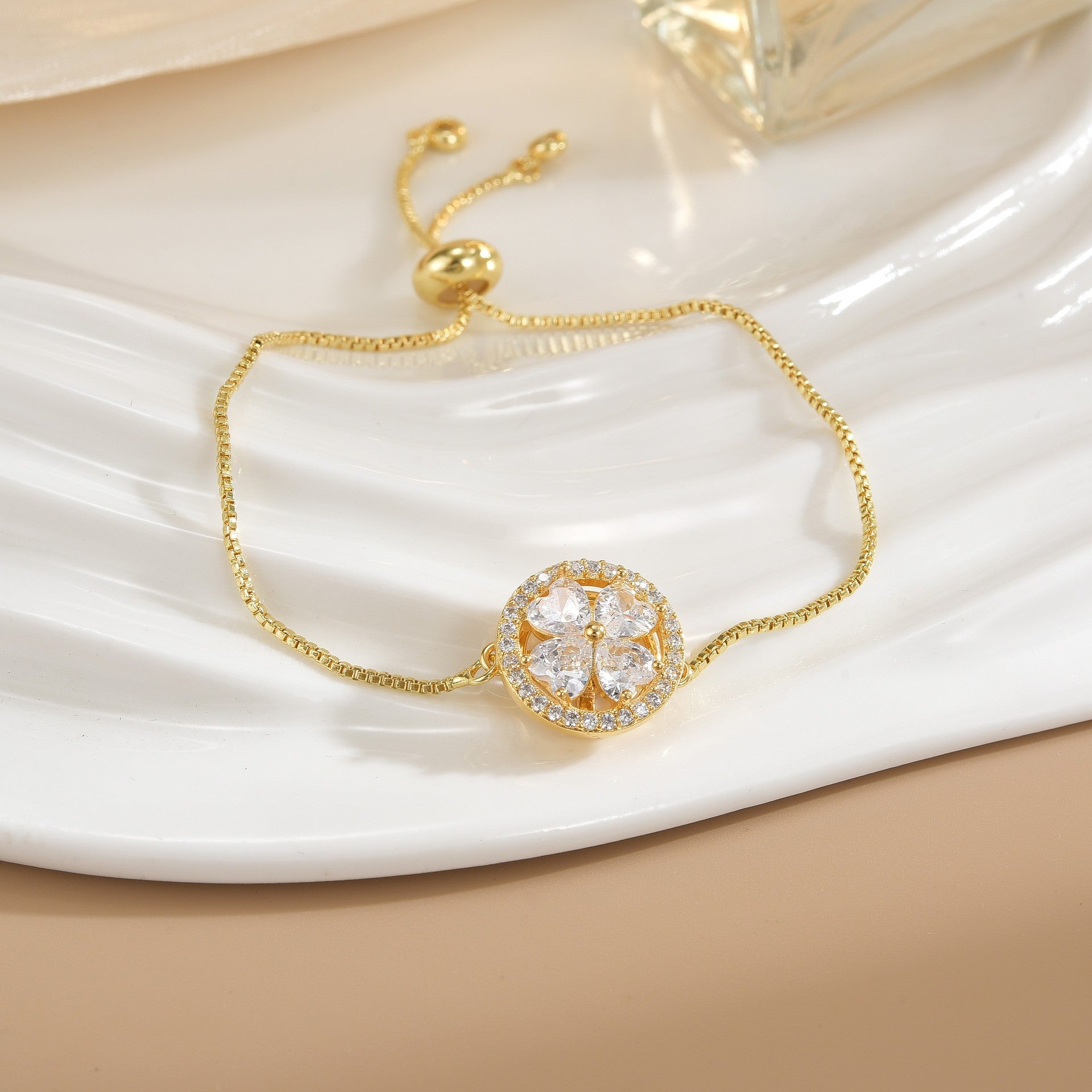 Simple Rotatable Pendant Bracelet -  Pure Copper Gold-plated Bracelet Various Designs